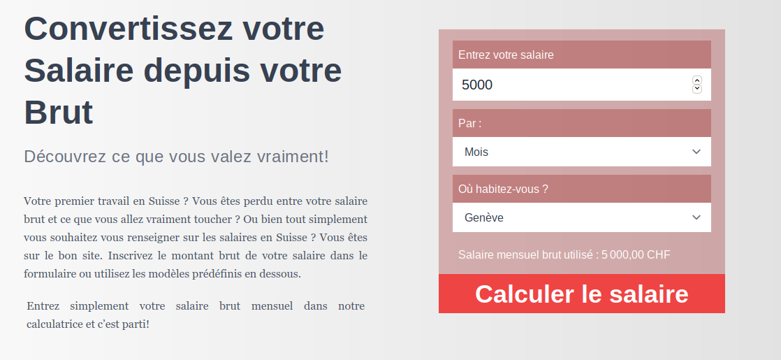 Salaire en Suisse : new website